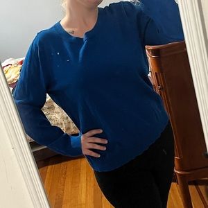 Long sleeve Tommy Hilfiger, women’s blue sweater, lightweight